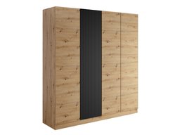 Armoire Lunole 107 (Chêne Artisan + Noir)