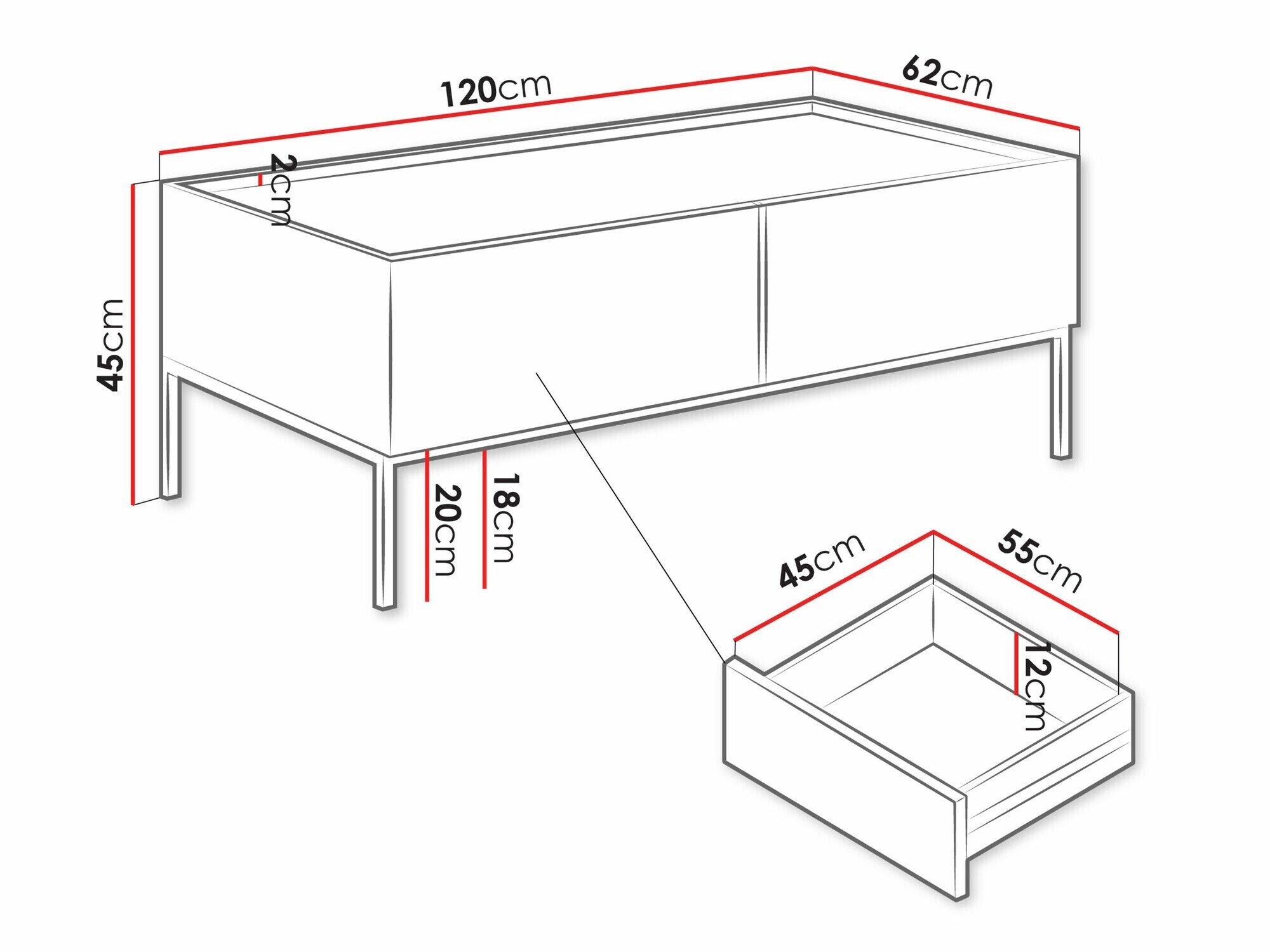 Table basse Lunole 104 (Cachemire)