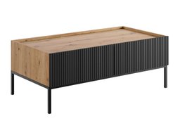 Table basse Lunole 104 (Chêne Artisan + Noir)