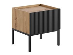 Table de chevet Lunole 106 (Chêne Artisan + Noir)