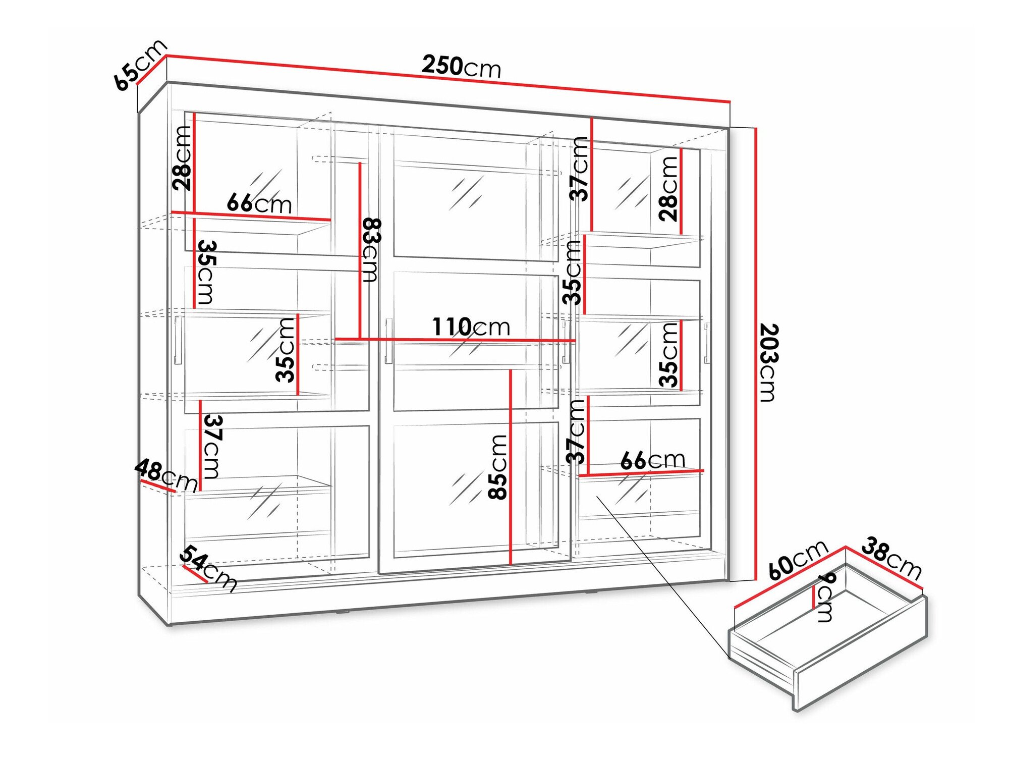 Armoire Comfivo 428 (Noir)