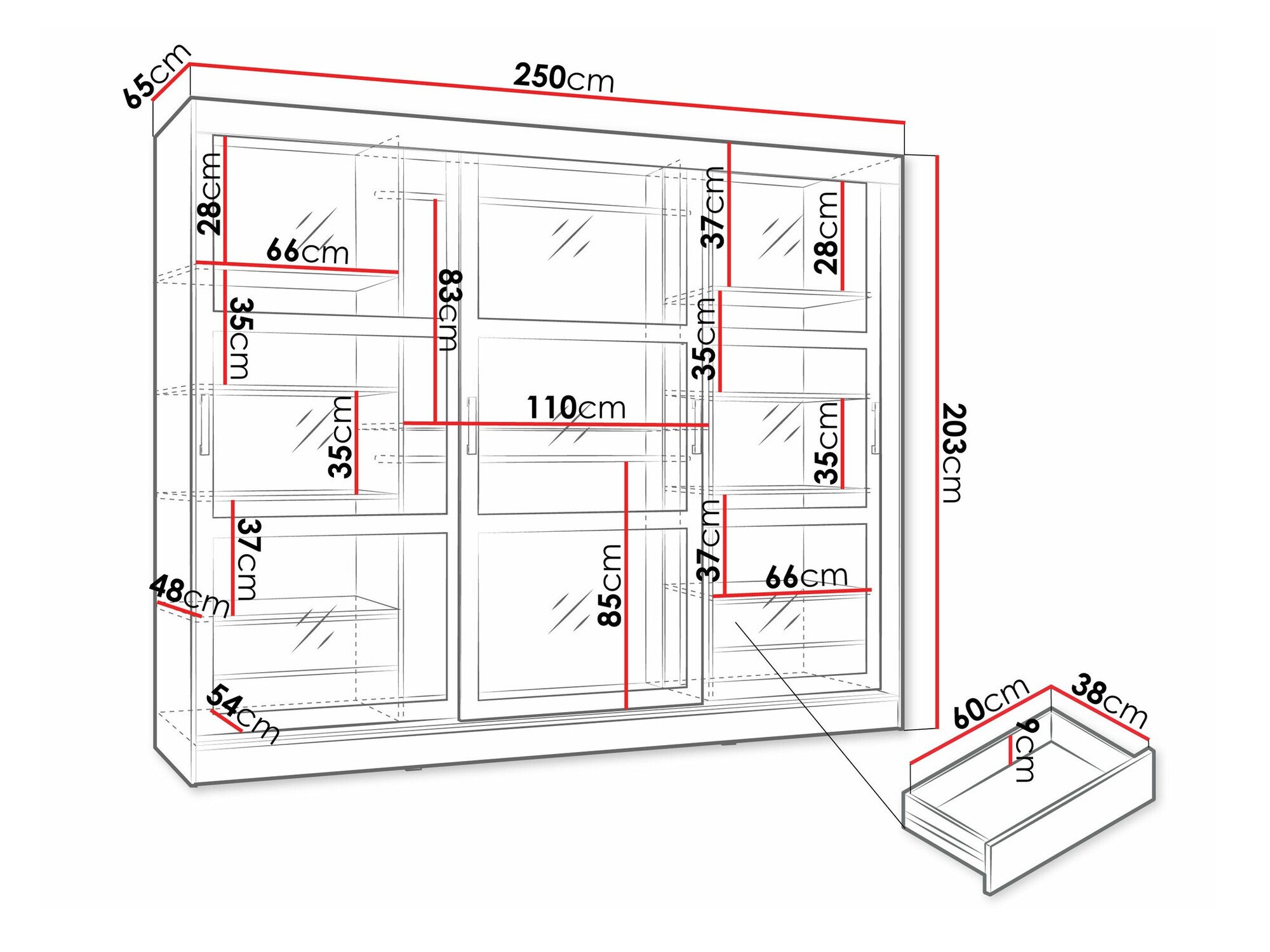 Armoire Comfivo 428 (Noir)