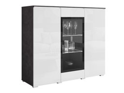 Buffet Mirfivo 103 (Matera gris + Blanc brillant)