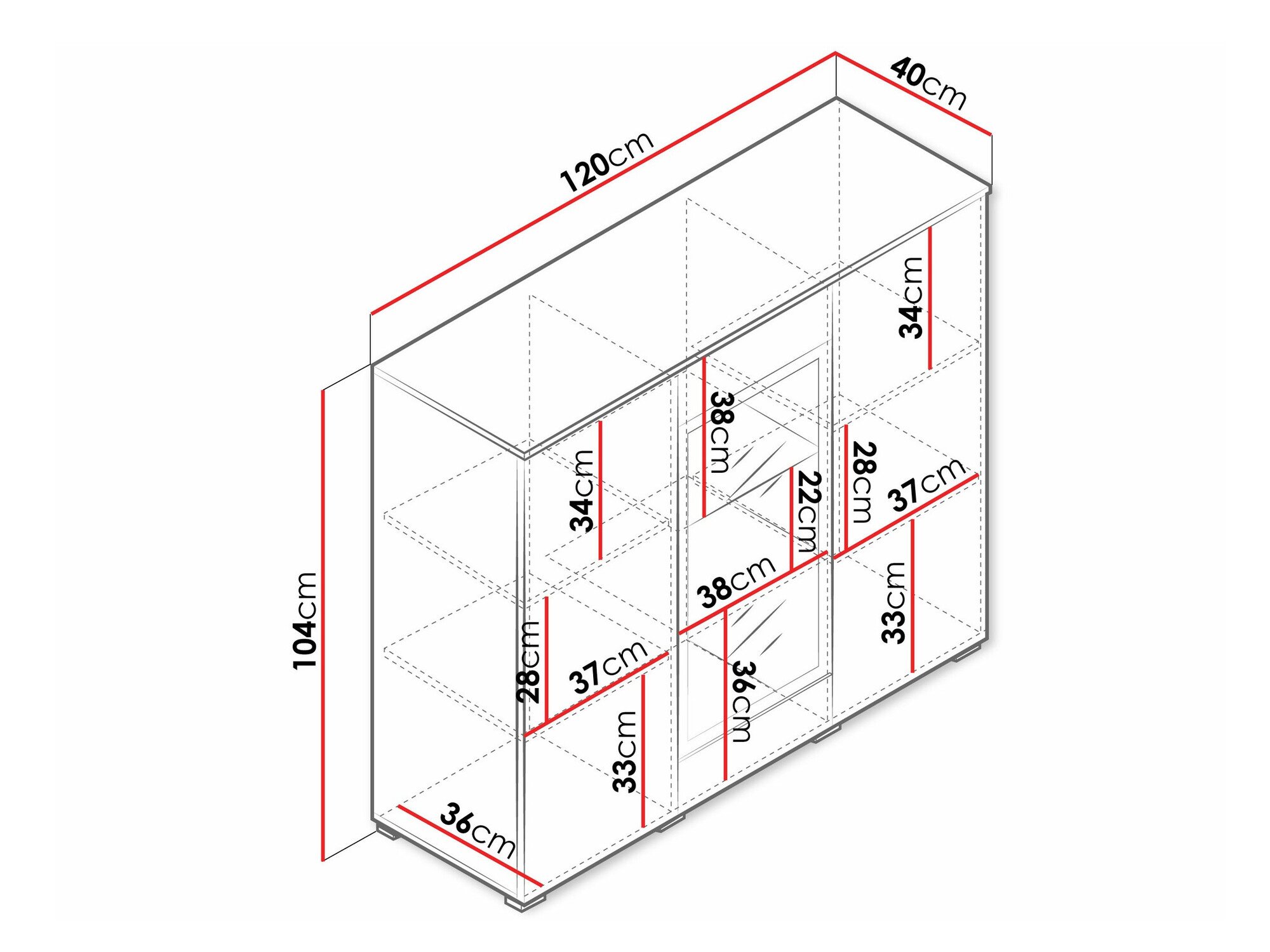 Buffet Sarasota 186 (Blanc + Blanc brillant)