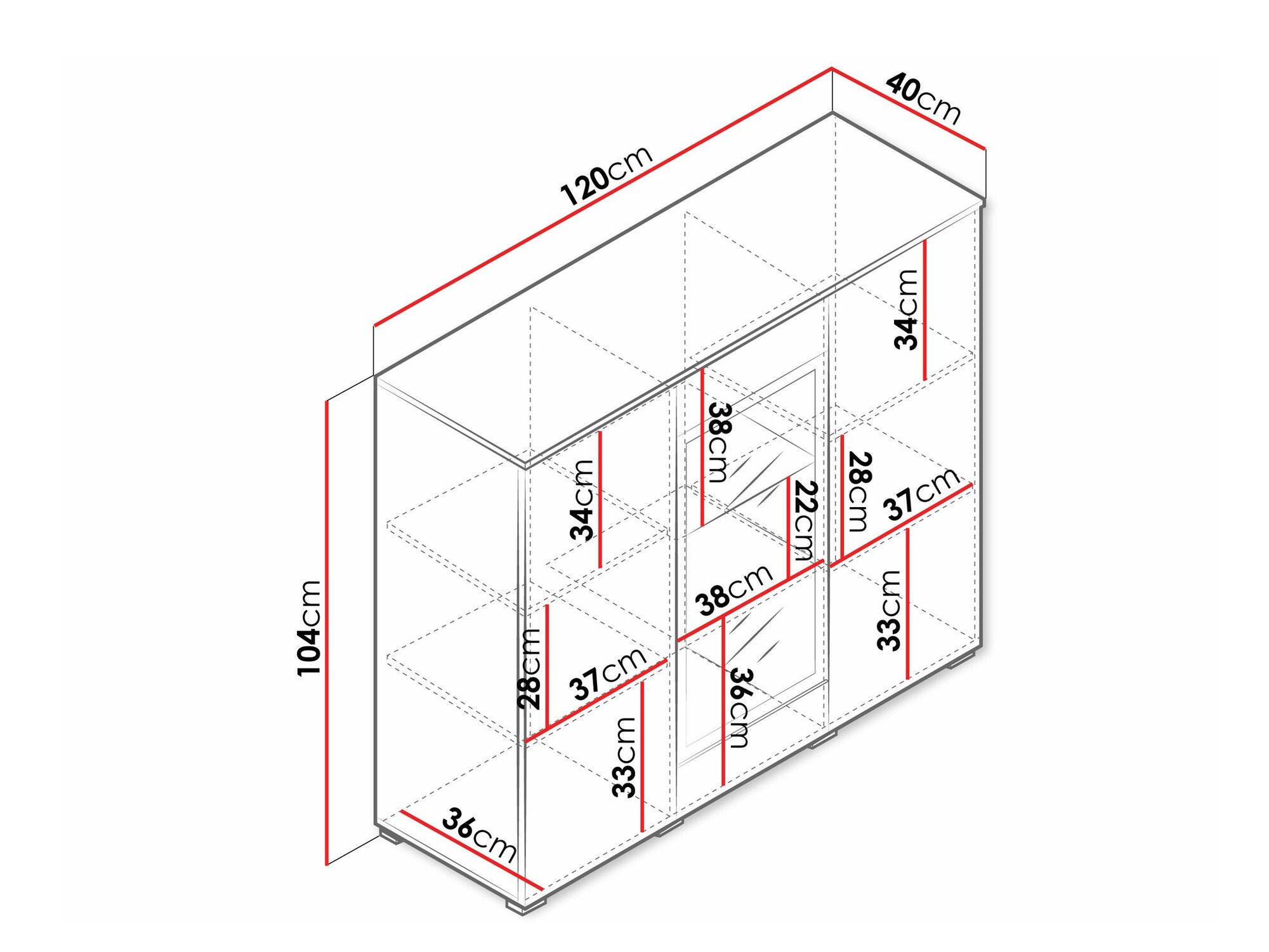 Buffet Sarasota 186 (Blanc + Blanc brillant)