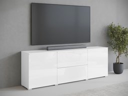 Meuble TV Mirfivo 104 (Blanc + Blanc brillant)