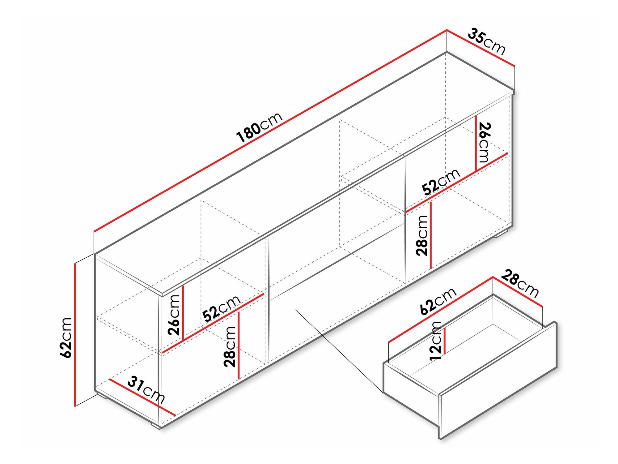 Meuble TV Mirfivo 104 (Graphite)