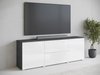 Meuble TV Mirfivo 104 (Matera gris + Blanc brillant)