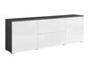 Meuble TV Mirfivo 104 (Matera gris + Blanc brillant)