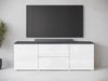 Meuble TV Mirfivo 104 (Matera gris + Blanc brillant)
