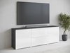 Meuble TV Mirfivo 104 (Matera gris + Blanc brillant)