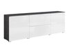 Meuble TV Mirfivo 104 (Matera gris + Blanc brillant)