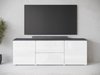 Meuble TV Mirfivo 104 (Matera gris + Blanc brillant)