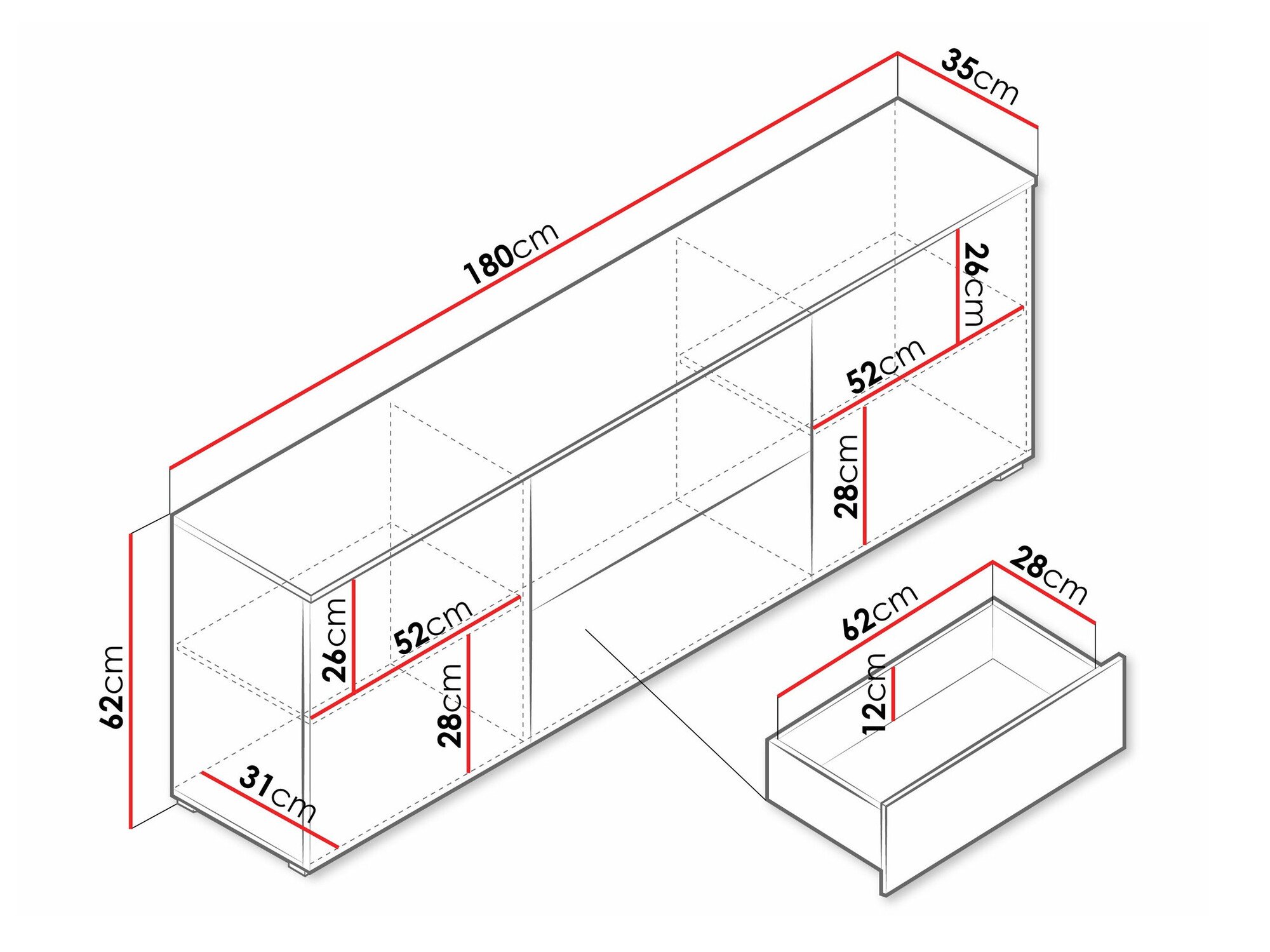 Meuble TV Sarasota 190 (Chêne wotan)