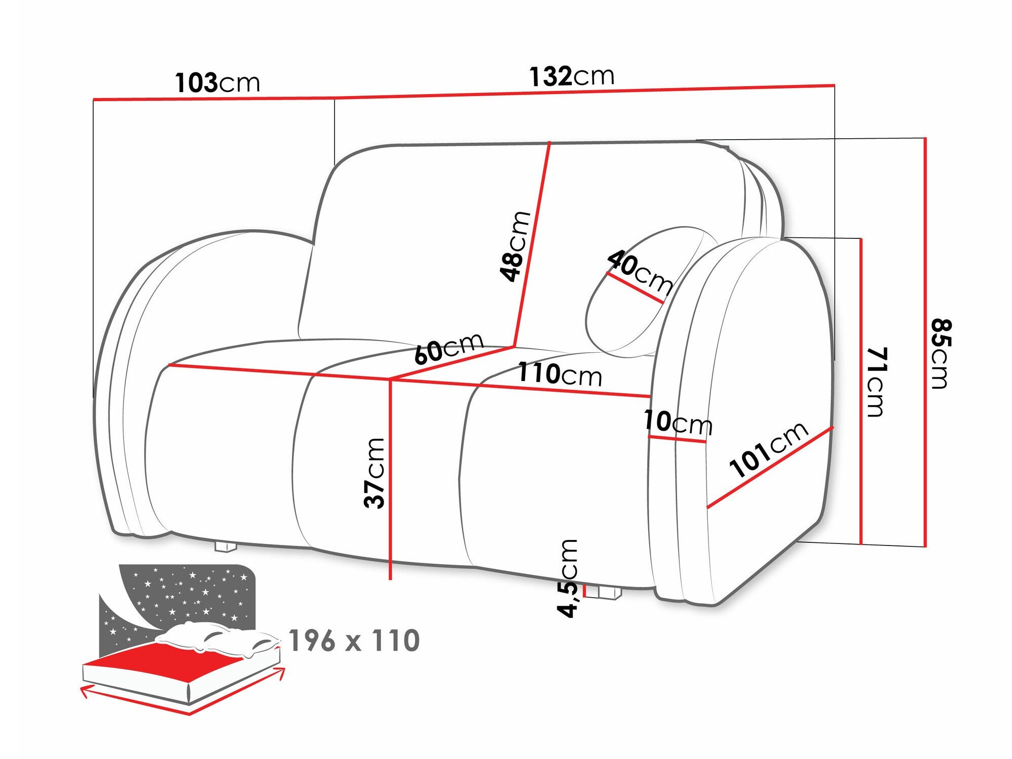Canapé convertible Citral II (Velo 621)