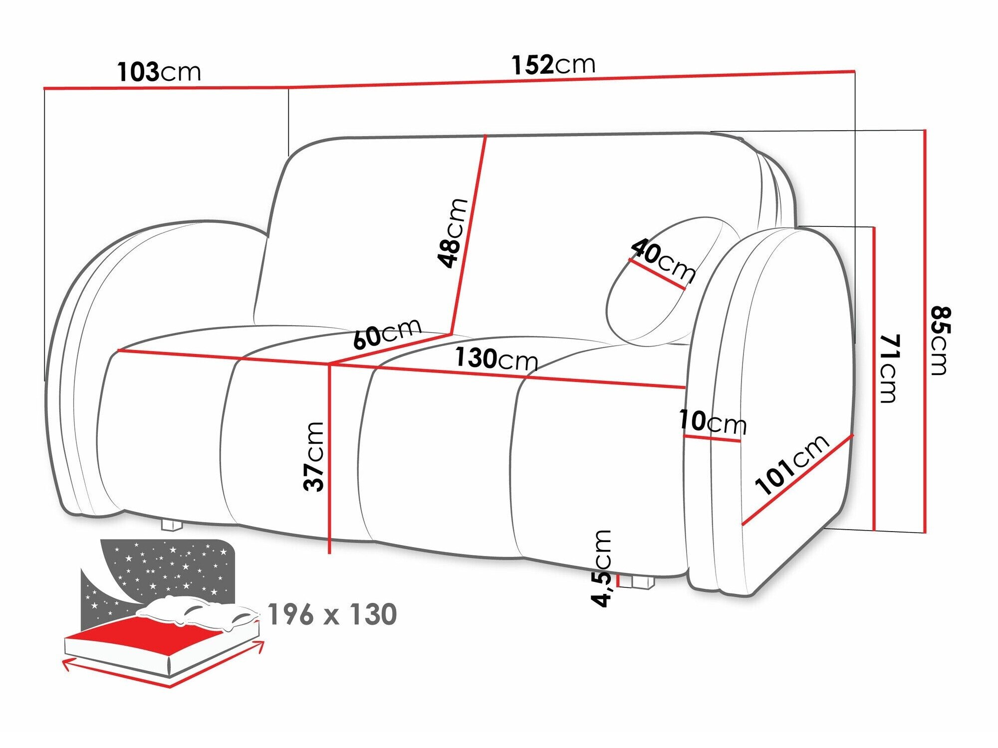 Canapé convertible Citral III (Velo 621)