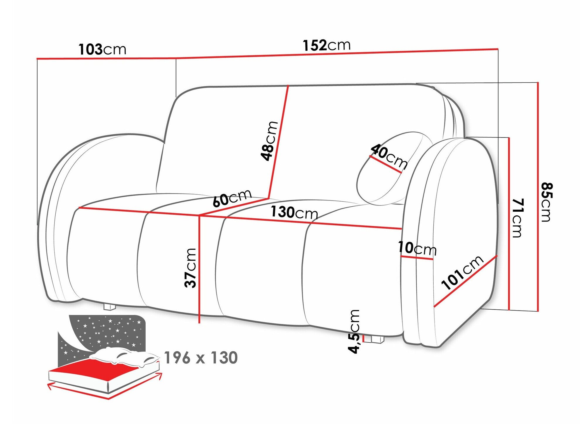 Canapé convertible Citral III (Velo 623)
