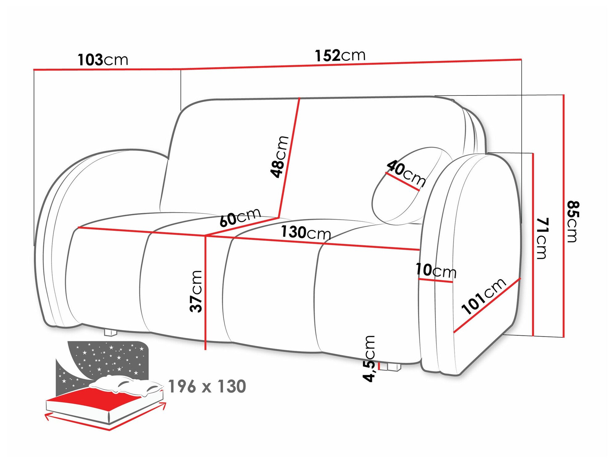 Canapé convertible Citral III (Velo 627)