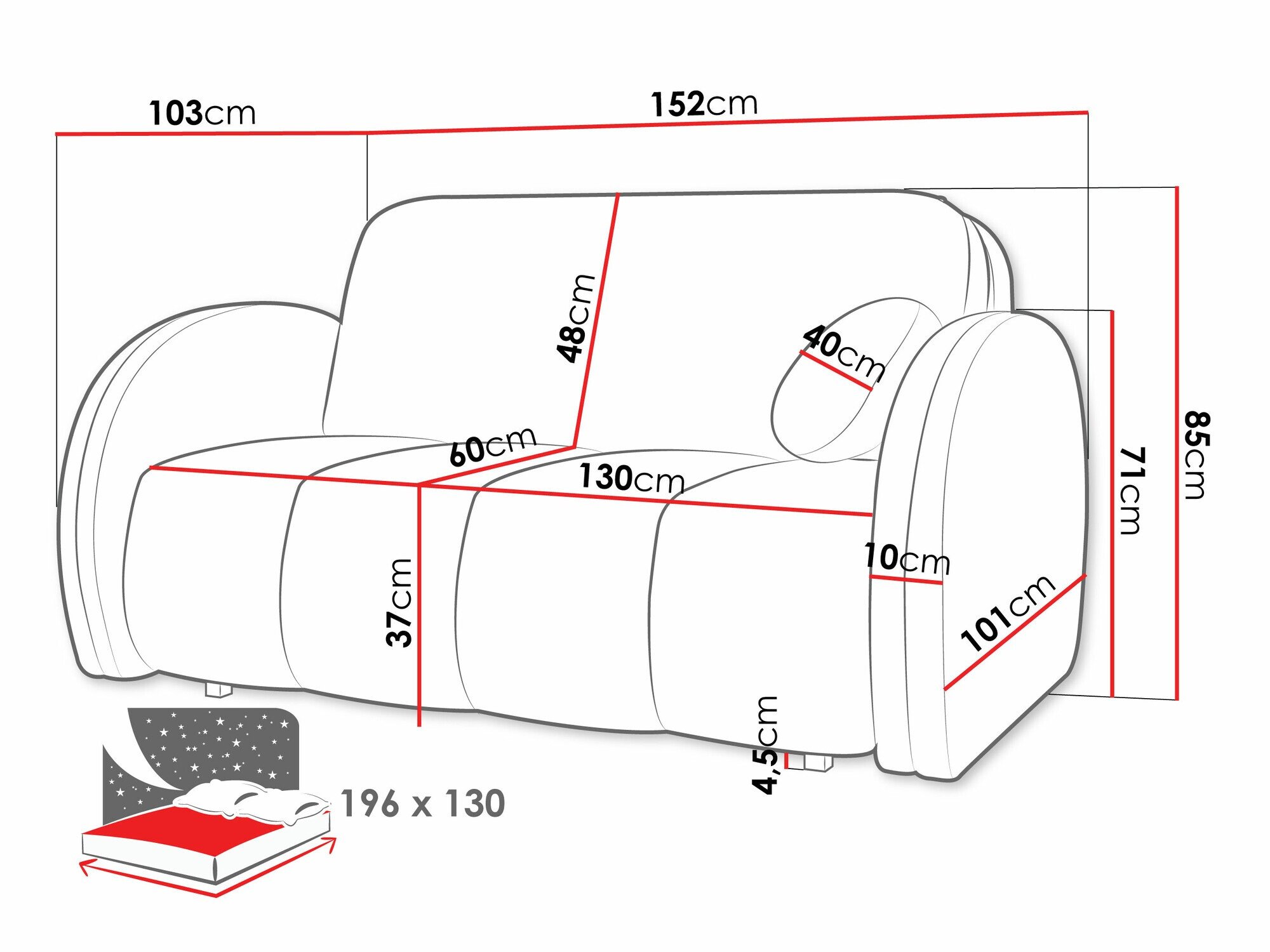 Canapé convertible Citral III (Velo 633)
