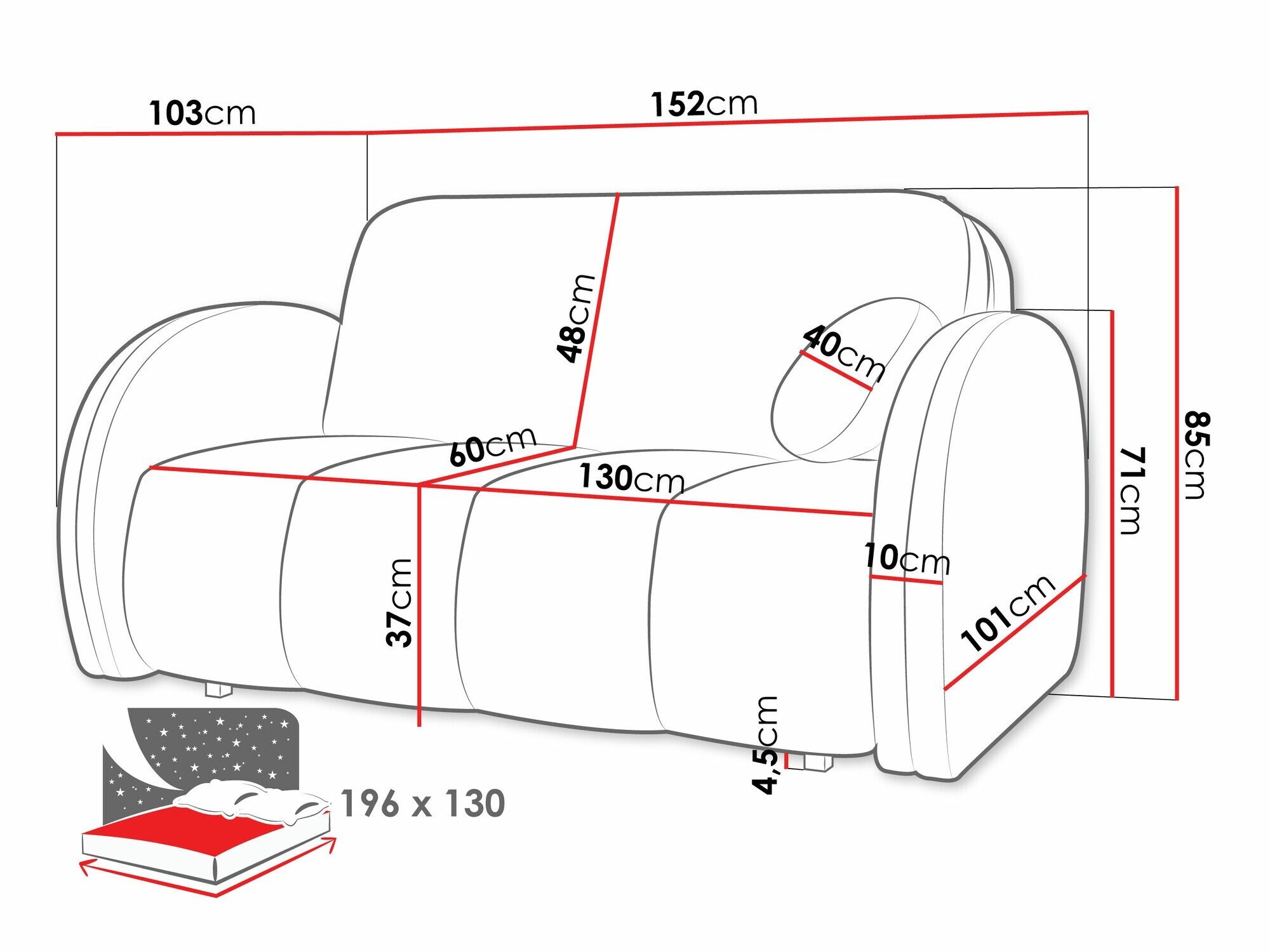 Canapé convertible Citral III (Velo 635)