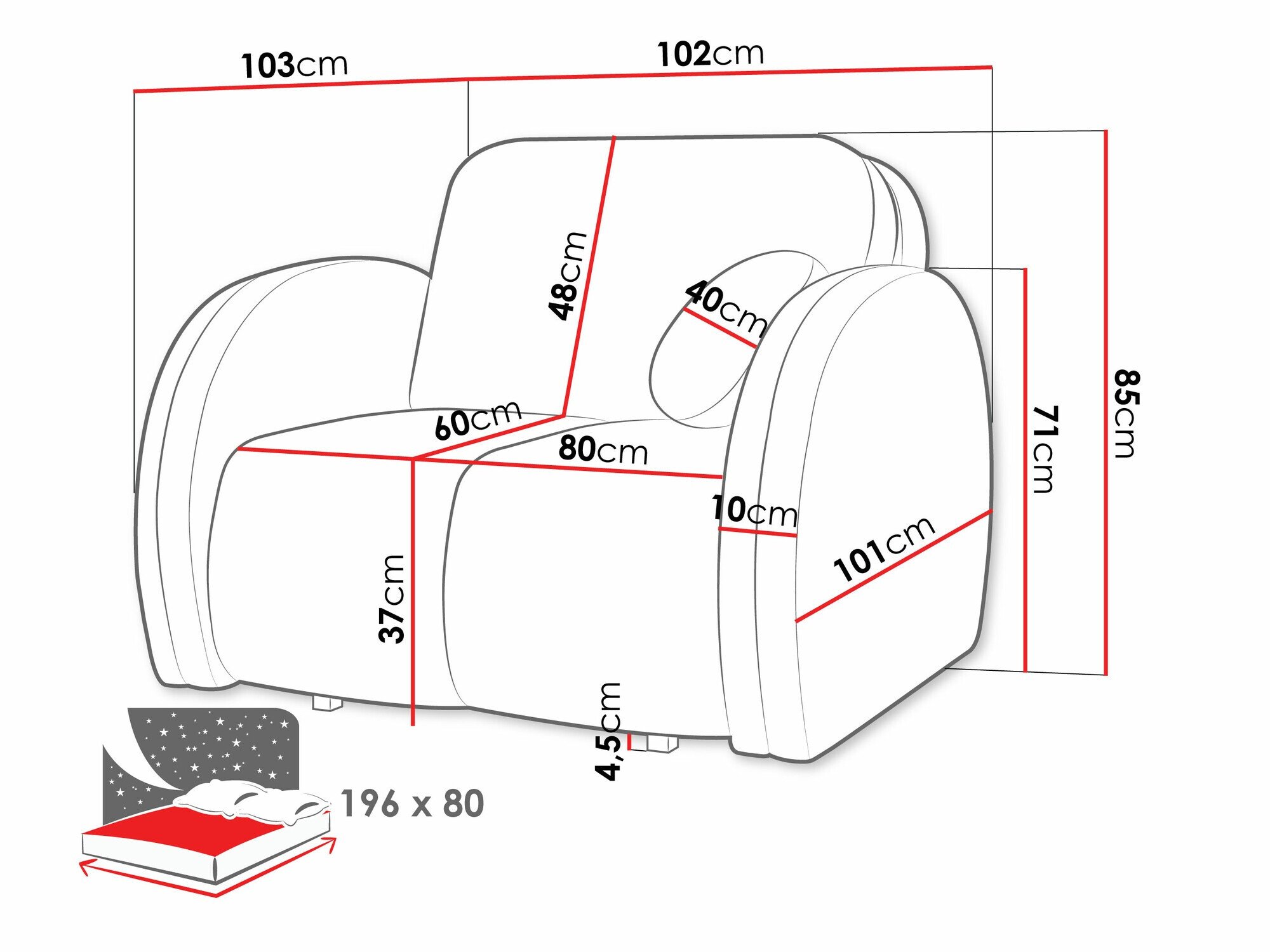 Fauteuil Columbus 244 (Velo 623)
