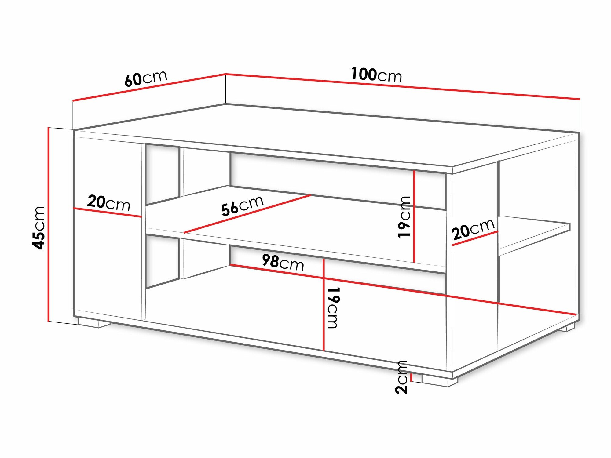Table basse Sarasota 187 (Graphite)