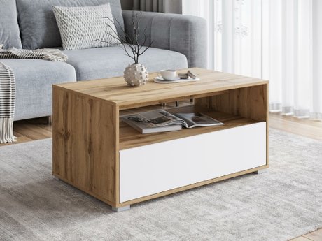 Table basse Sarasota 188 (Chêne wotan + Blanc)