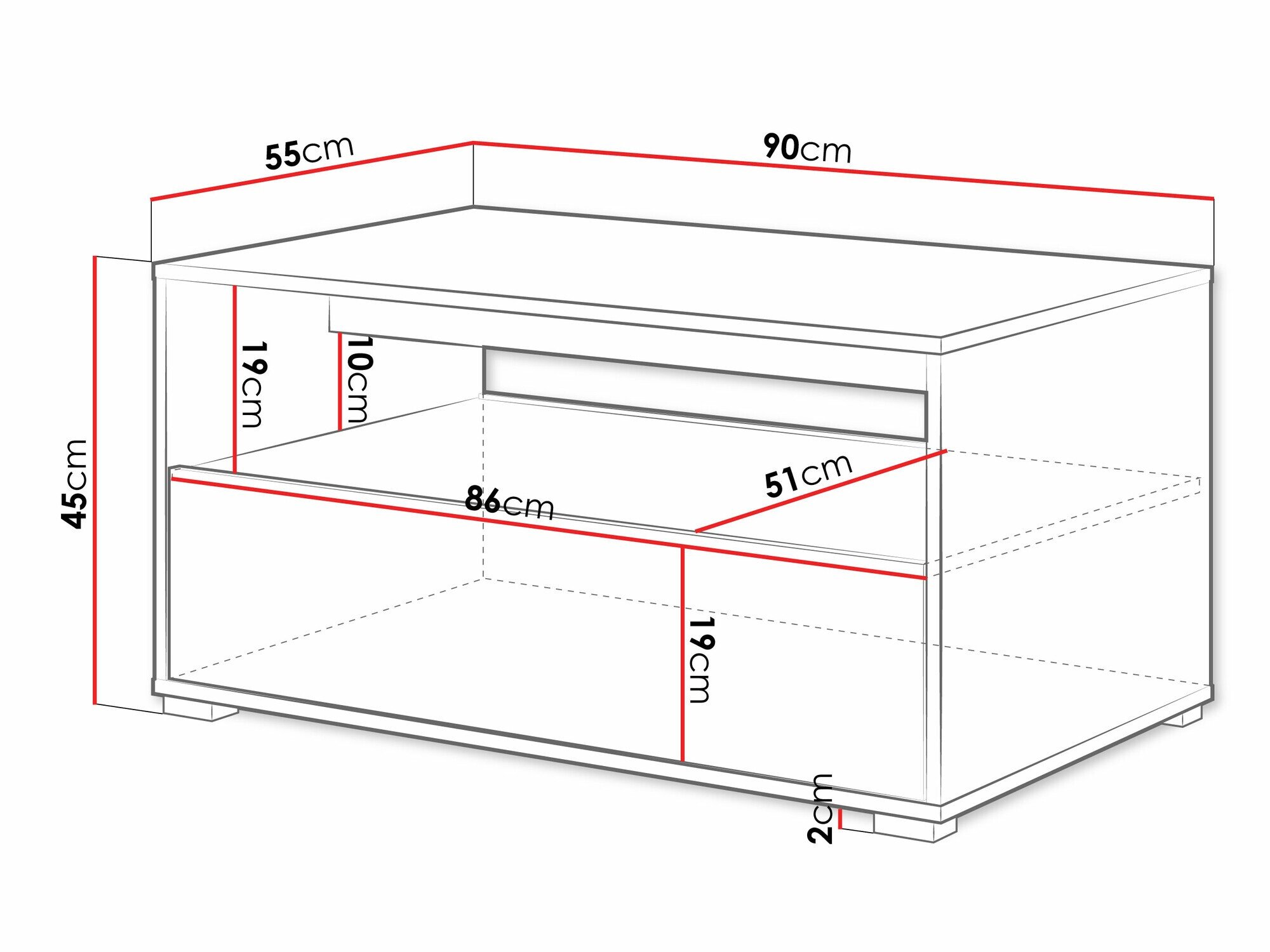 Table basse Sarasota 188 (Chêne wotan + Graphite)