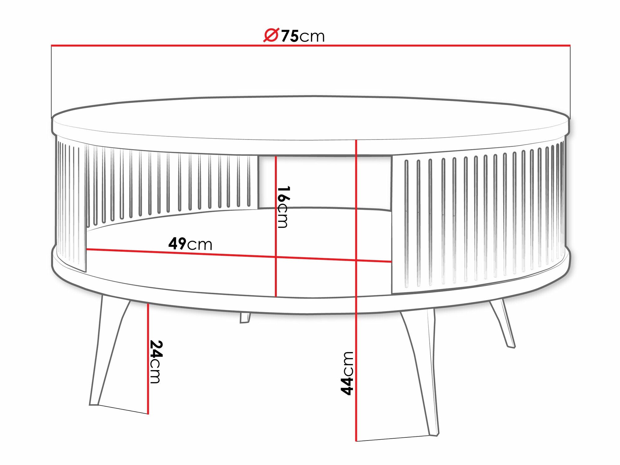 Table basse Vitum (Noir + Cachemire)