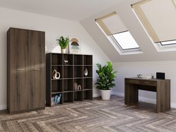 Ensemble de bureau à domicile Novsore 166 (Chêne foncé)