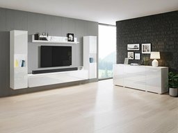 Ensemble de salon Sarasota 133 (Blanc + Blanc brillant)