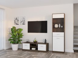 Ensemble de salon Novsore 161 (Chêne foncé + Blanc)