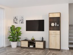 Ensemble de salon Novsore 161 (Chêne foncé + Sonoma chêne)