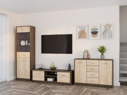 Ensemble de salon Novsore 162 (Chêne foncé + Sonoma chêne)