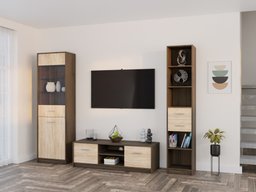 Ensemble de salon Novsore 163 (Chêne foncé + Sonoma chêne)