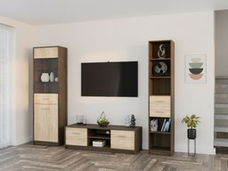 Ensemble de salon Novsore 163 (Chêne foncé + Sonoma chêne)