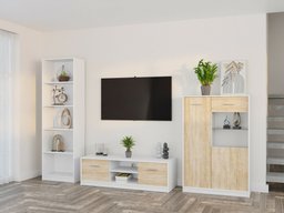 Ensemble de salon Novsore 164 (Blanc + Sonoma chêne)