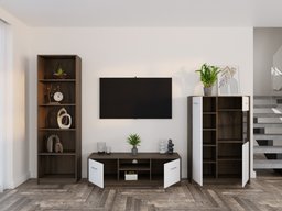 Ensemble de salon Novsore 164 (Chêne foncé + Blanc)