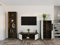 Ensemble de salon Novsore 164 (Chêne foncé + Blanc)