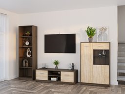 Ensemble de salon Novsore 164 (Chêne foncé + Sonoma chêne)