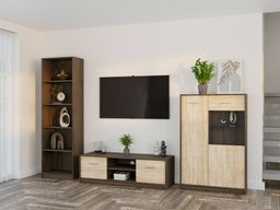 Ensemble de salon Novsore 164 (Chêne foncé + Sonoma chêne)