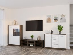 Ensemble de salon Novsore 165 (Chêne foncé + Blanc)