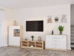 Ensemble de salon Novsore 165 (Sonoma chêne + Blanc)