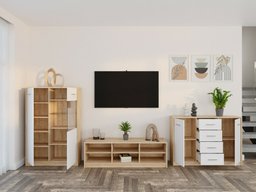 Ensemble de salon Novsore 165 (Sonoma chêne + Blanc)