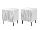 Ensemble de tables de chevet Lorelbo 102 (Blanc + Noir)