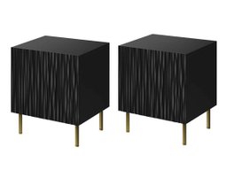 Ensemble de tables de chevet Lorelbo 102 (Noir + Doré)