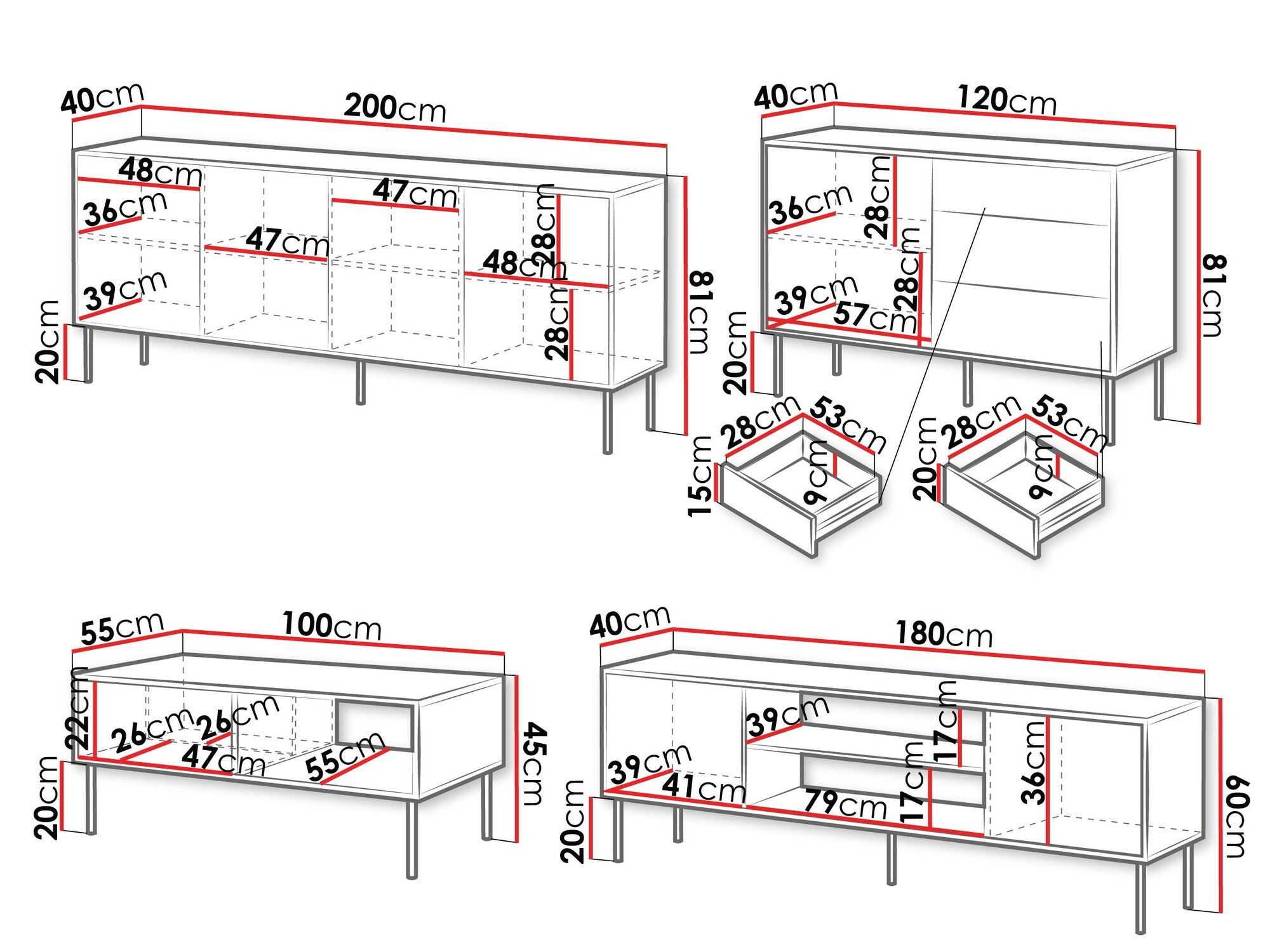 Ensemble de salon Flosoru 110 (Noyer + Noir)