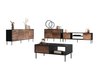 Ensemble de salon Flosoru 110 (Noyer + Noir)