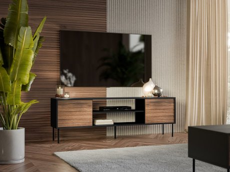 Meuble TV Flosoru 104 (Noyer + Noir)