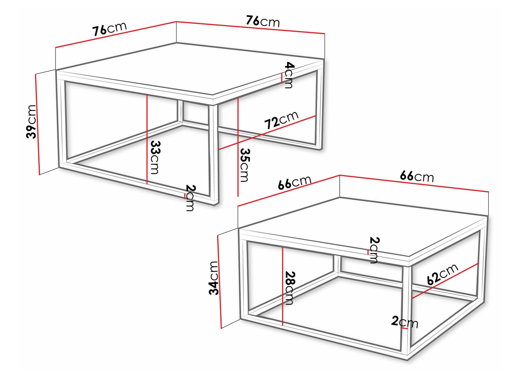 Ensemble tables basses Oswego 101 (Noyer + Noir)